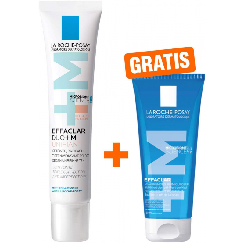 La Roche Posay Effaclar Duo+M Unifiant mittel 40 ml + gratis Effaclar Gel mini 50 ml