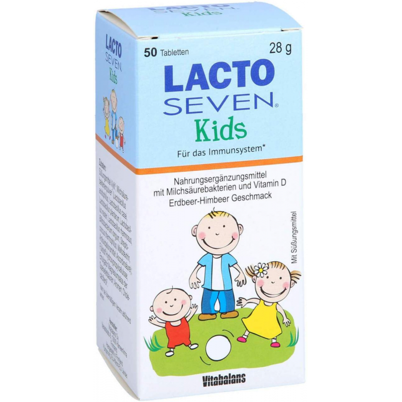 Lacto Seven Kids Erdbeer-Himbeer-Geschmack 50 Tabl.