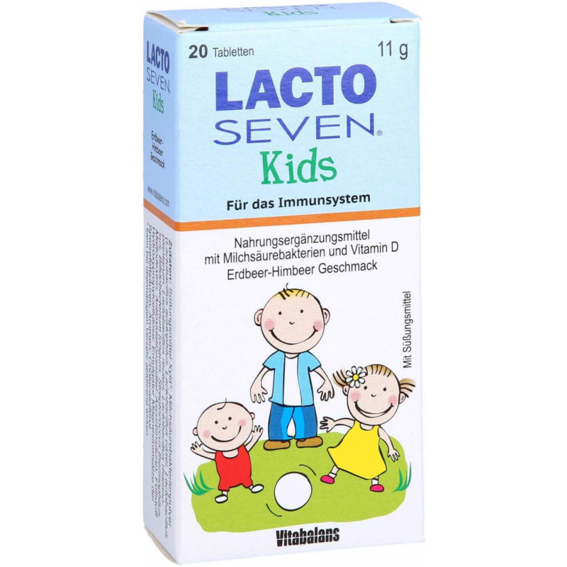 Lacto Seven Kids Erdbeer-Himbeer-Geschmack 20 Tabl.