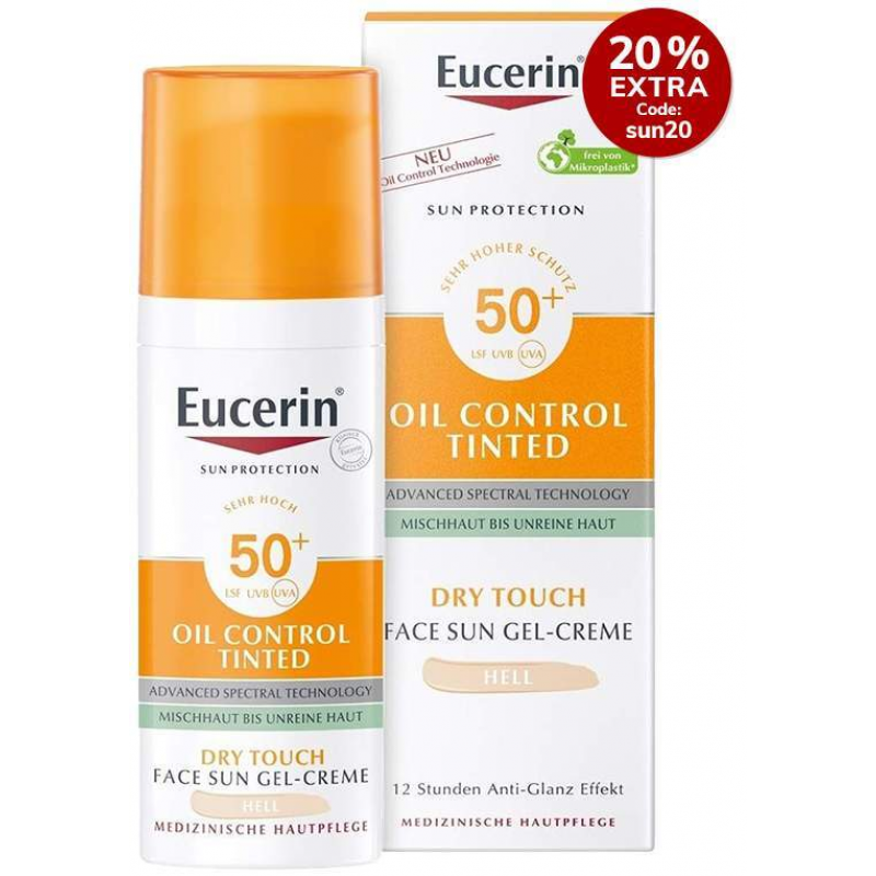 Eucerin Sun Oil Control Face Fluid Getönt (Hell) LSF 50 50 ml