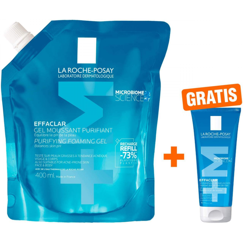 La Roche Posay Effaclar Foaming Gel Nachfüllpack 400 ml + gratis La Roche Posay Effaclar Gel 50 ml Mini
