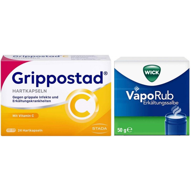 Sparset Erkältung Grippostad C 24 Kapseln plus WICK VapoRub 50 g Erkältungssalbe