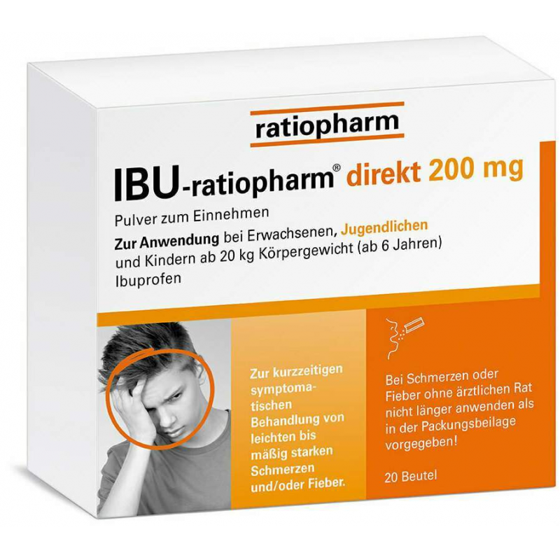 IBU ratiopharm direkt 200 mg Pulver zum Einnehmen 20 Beutel