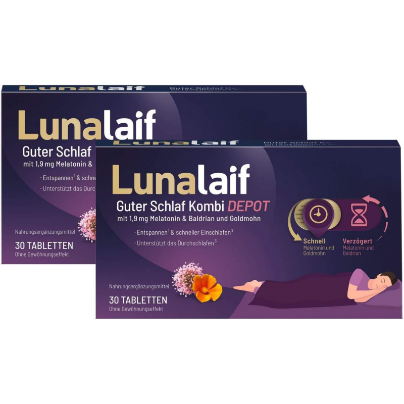 Lunalaif Guter Schlaf Kombi Depot 2 x 30 Tabletten