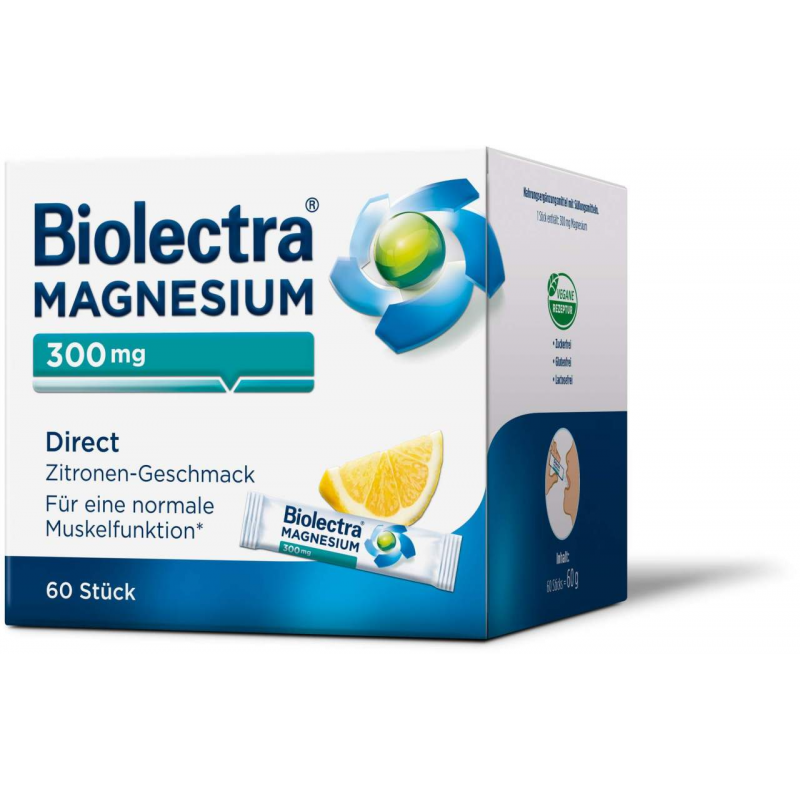 Biolectra Magnesium 300 mg Direct Zitronengeschmack 60 Beutel