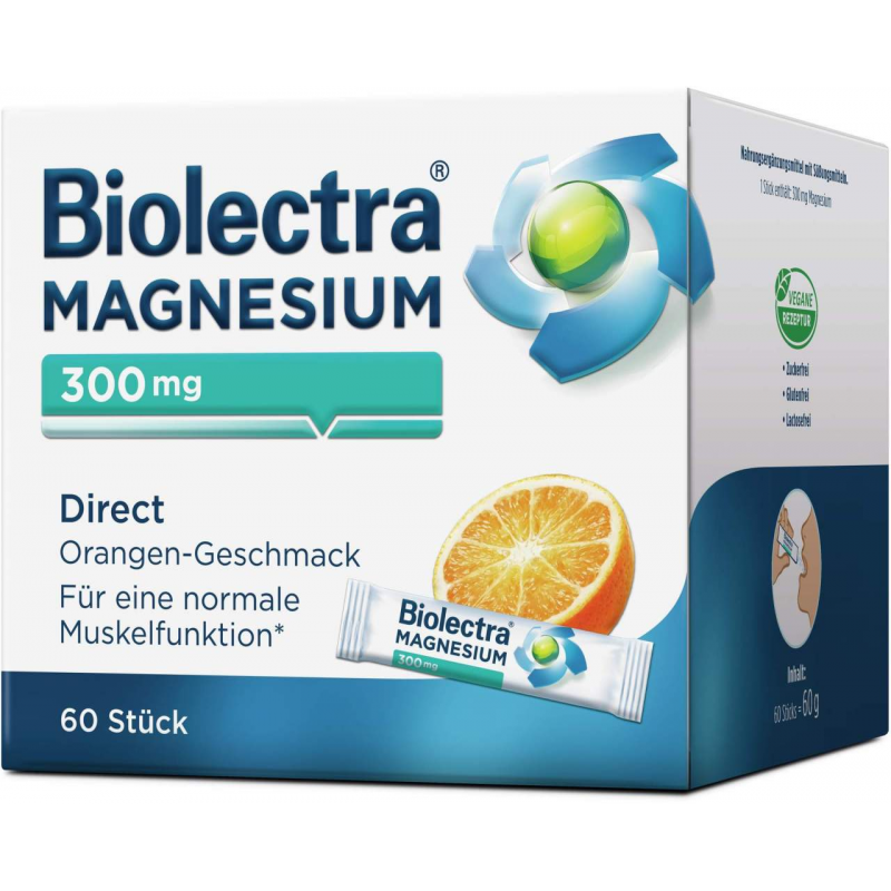 Biolectra Magnesium 300 mg Direct Orangengeschmack 60 Pellet