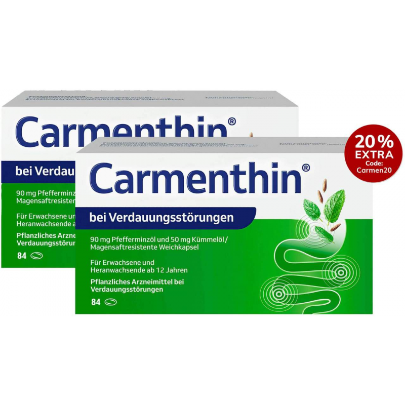 Carmenthin bei Verdauungsstörungen 2 x 84 magensaftresistente Weichkapseln