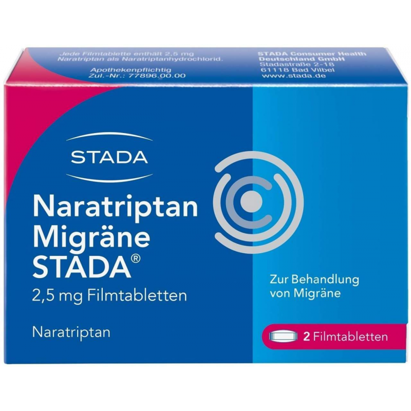 Naratriptan Migräne Stada 2,5 mg 2 Filmtabletten