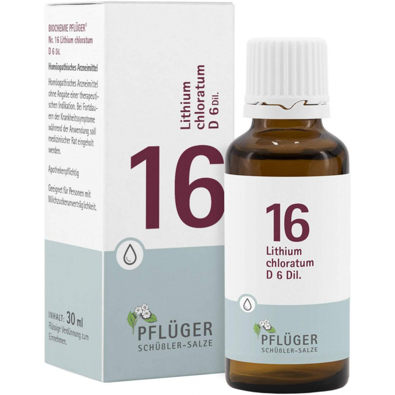 Biochemie Pflüger 16 Lithium Chloratum D6 30 ml Tropfen