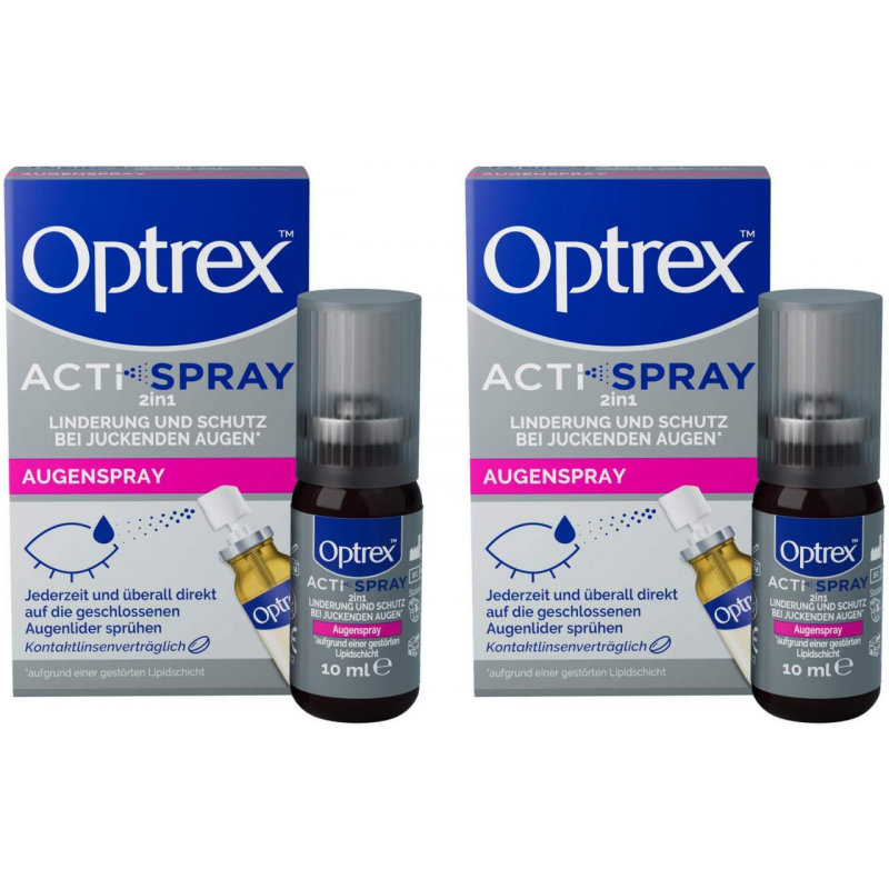 Sparset Optrex ActiSpray 2in1 2 x 10 ml für trockene + gereizte Augen