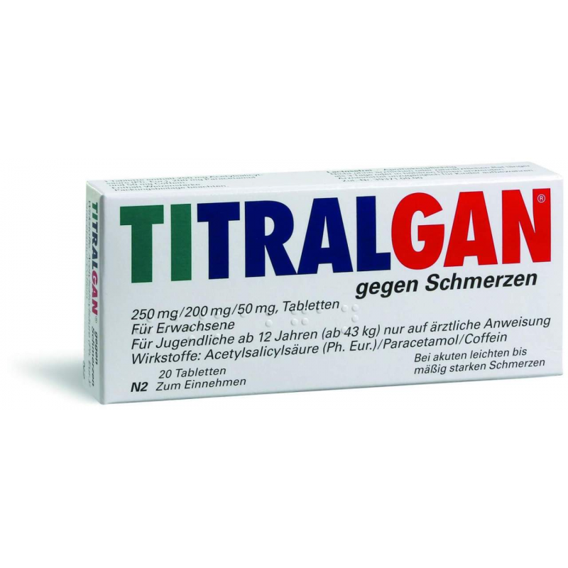 Titralgan gegen Schmerzen 20 Tabletten