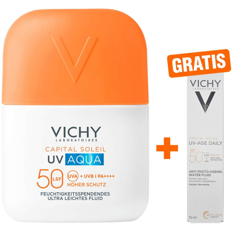 Vichy Capital Soleil UV-Aqua Fluid LSF 50 50 ml + gratis Vichy Capital Soleil UV-Age Daily LSF50+ 15 ml