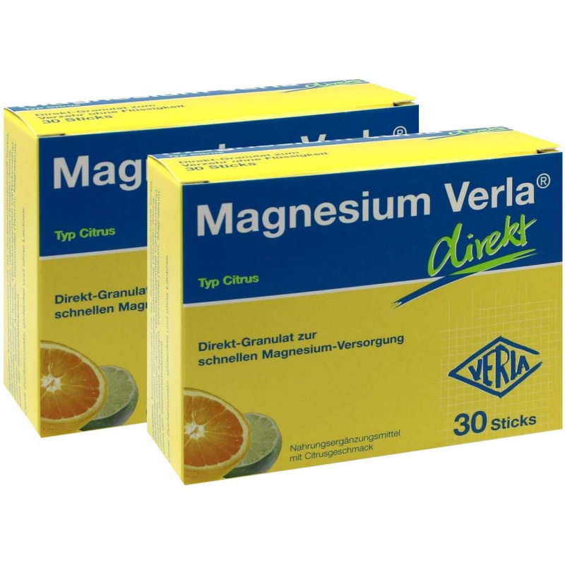Sparset Magnesium Verla Direkt Granulat Citrus 2 x 30 Stück