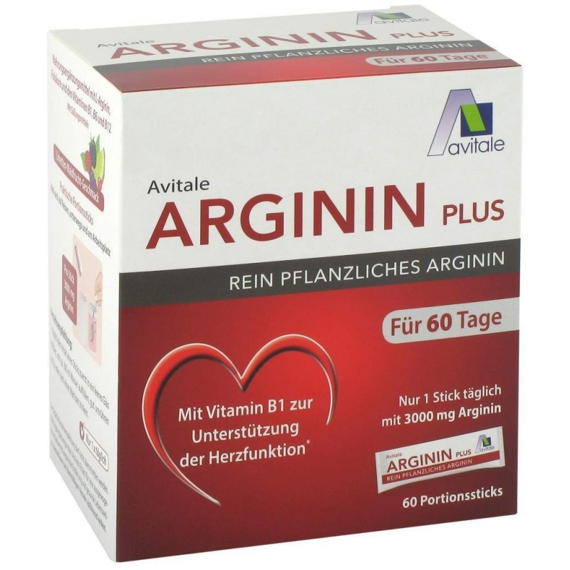 Arginin Plus Vitamin B1+B6+B12+Folsäure 60 Sticks