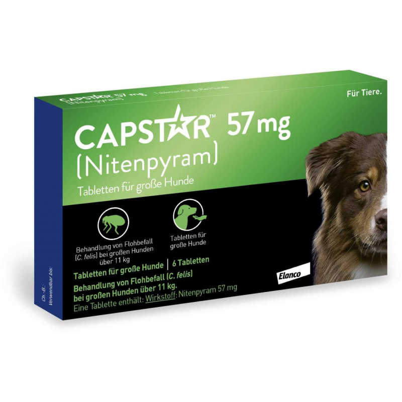 Capstar 57 mg Tabletten für große Hunde 6 Tabletten