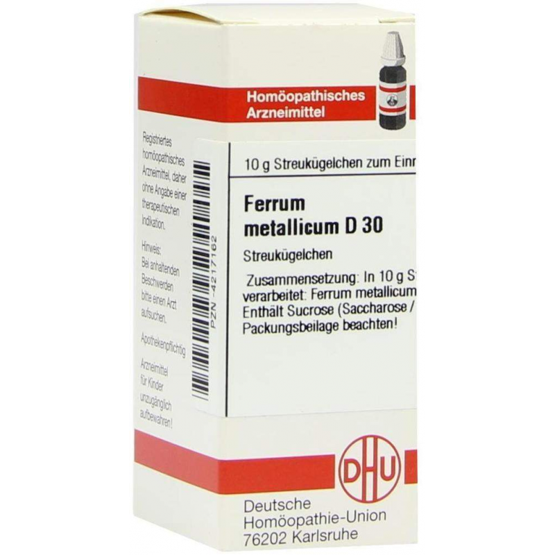 Dhu Ferrum Metallicum D30 Globuli 10 G