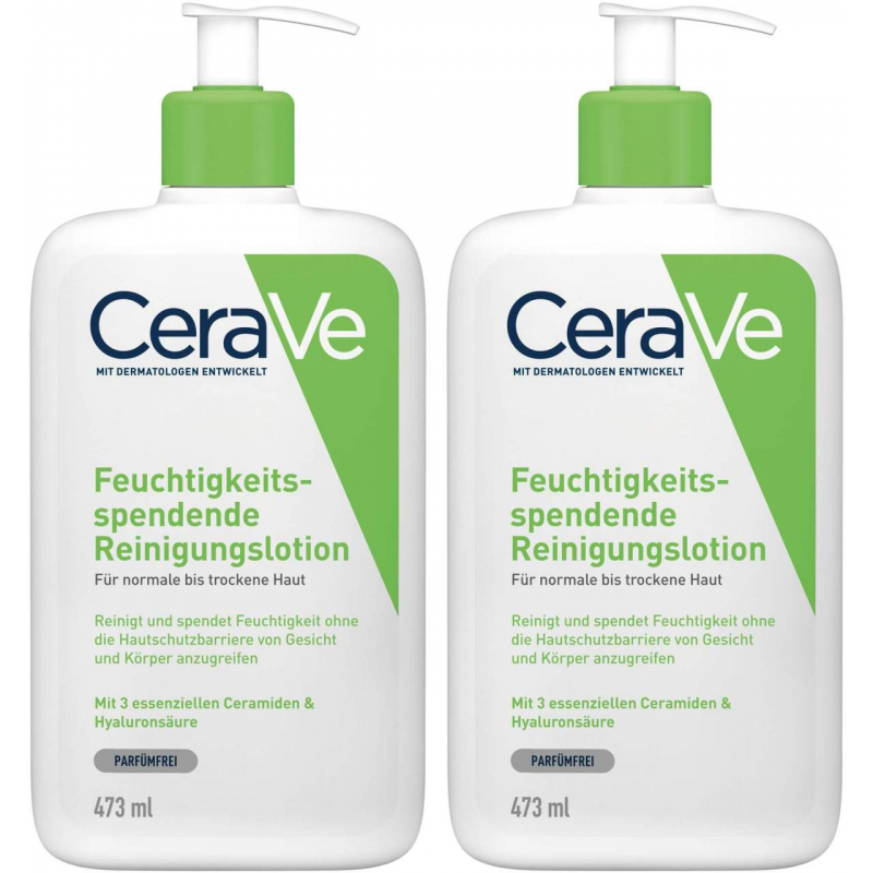 CeraVe Feuchtigkeitsspendende Reinigungslotion 2 x 473 ml