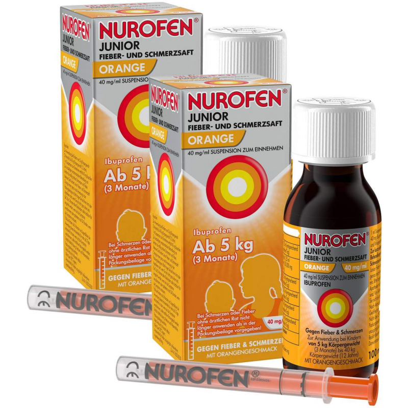 Nurofen Junior Fieber- & Schmerzsaft Orange 40 mg pro ml 2 x 100 ml