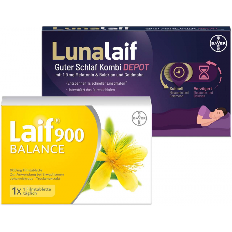 Lunalaif Guter Schlaf Kombi Depot 30 Tabletten + Laif 900 Balance 100 Tabletten