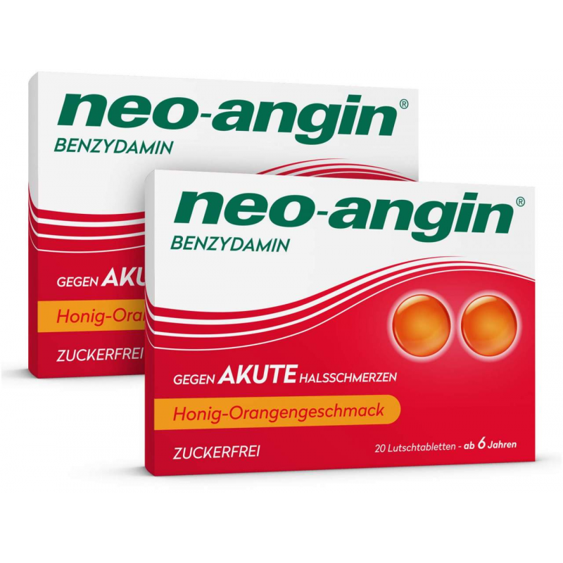 Neo angin Benzydamin Honig-Orange 2 x 20 Lutschtabletten