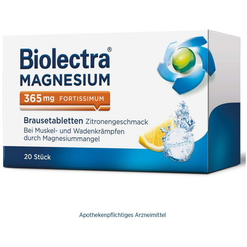 Biolectra Magnesium 365 mg fortissimum Zitronengeschmack 20 Brausetabletten