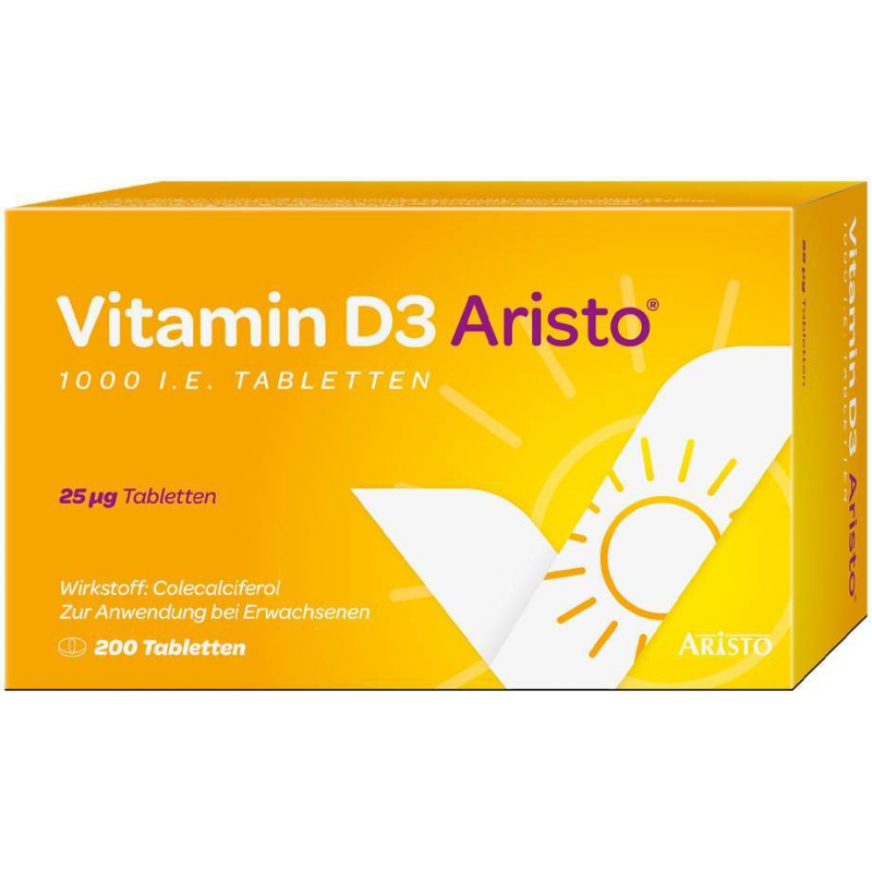 Vitamin D3 Aristo 1000 I.E. 200 Tabletten