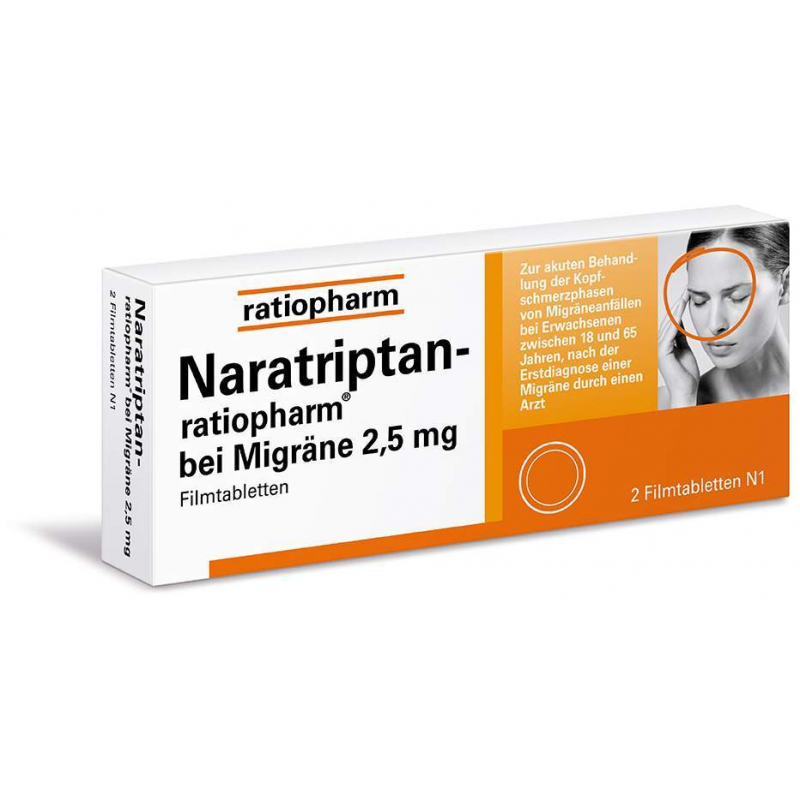 Naratriptan-ratiopharm bei Migräne 2,5 mg 2 Filmtabletten