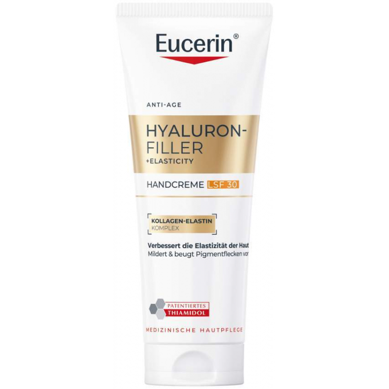 Eucerin Hyaluron Filler + Elasticity Handcreme gegen Altersflecken LSF30 75 ml