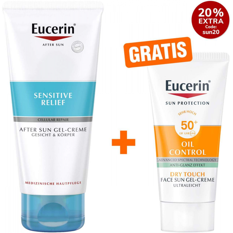 Eucerin Sun Sensitive Relief After Sun 200 ml Gel-Creme + gratis Sun Gel-Creme Oil Control 20 ml
