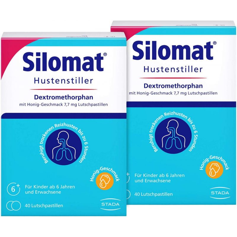 Silomat Hustenstiller DMP mit Honig Geschmack 7,7 mg 2 x 40 Lutschpastillen