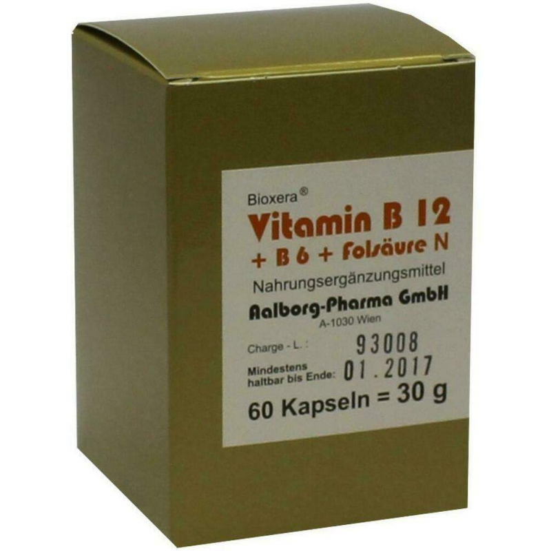Vitamin B12 + B6 + Folsäure Komplex N 60 Kapseln