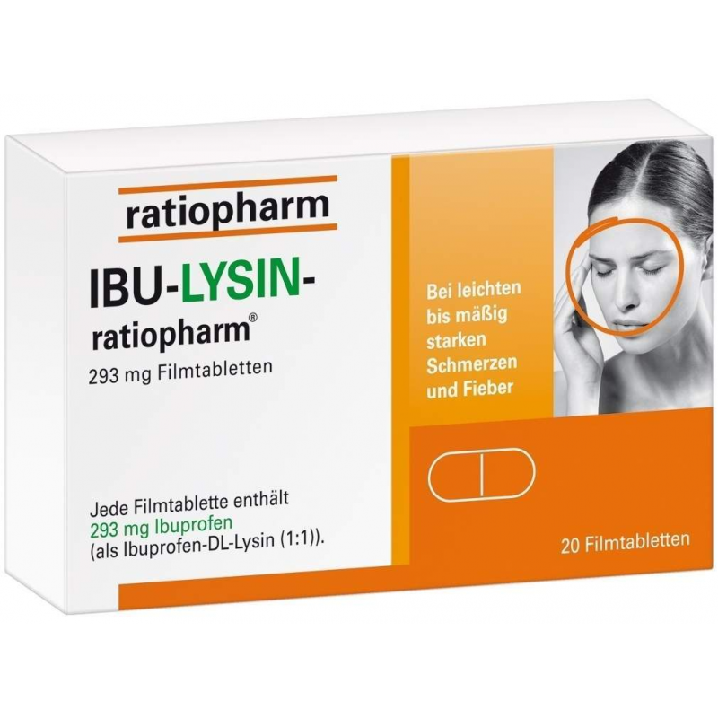 Ibu Lysin ratiopharm 293 mg 20 Filmtabletten