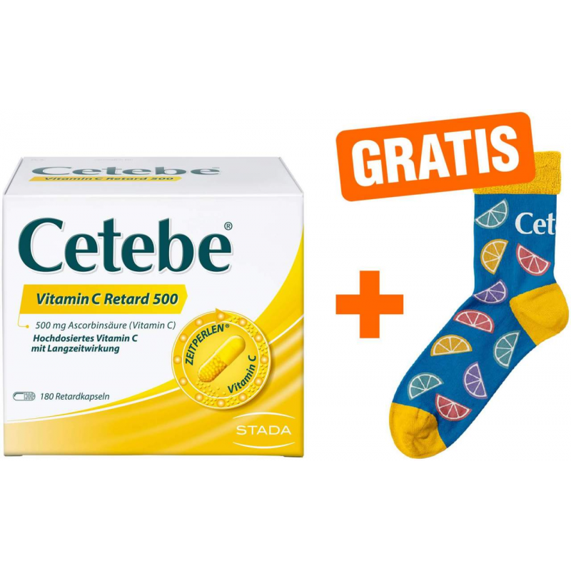 Cetebe Vitamin C Retardkapseln + gratis Kuschelsocken