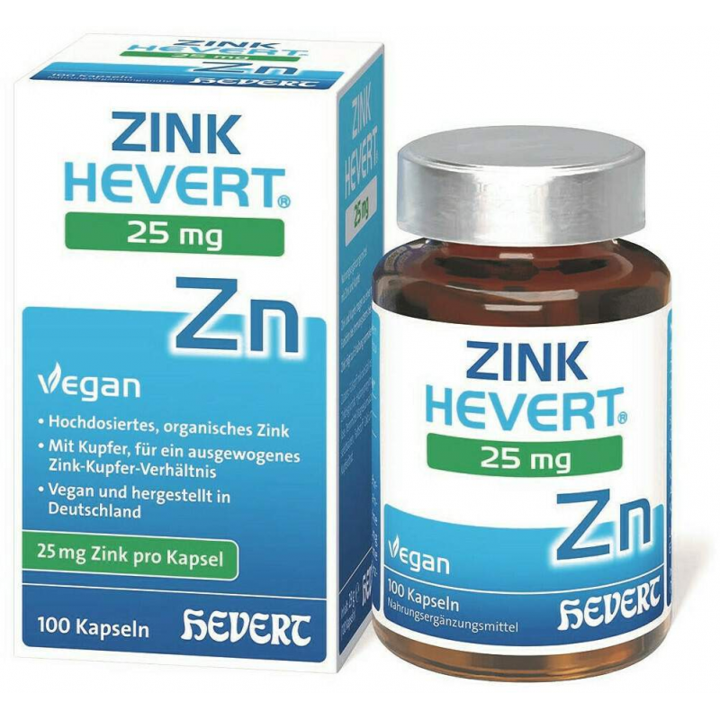 Zink Hevert 25 mg Kapseln 100 Stück