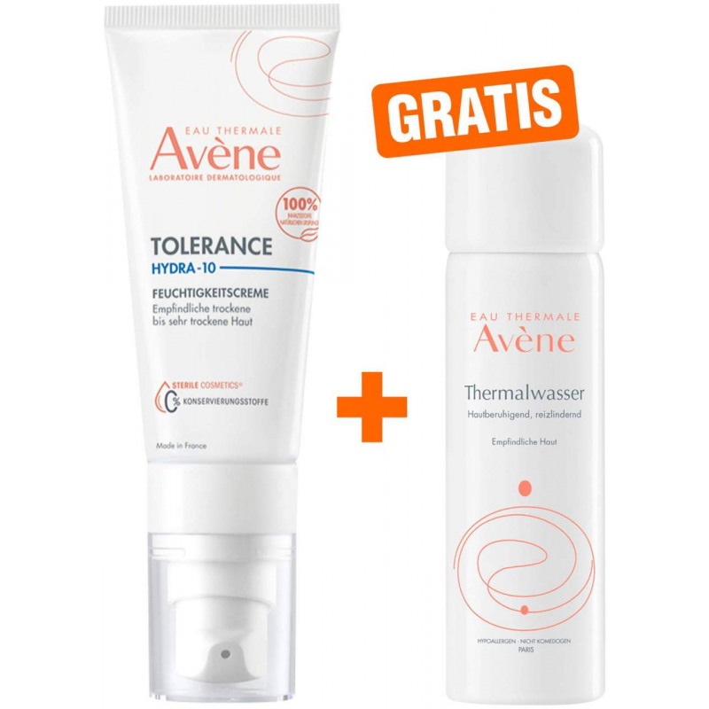 Avene Tolerance Hydra-10 Feuchtigkeitscreme 40 ml + gratis Avene Thermalwasser Spray 50 ml