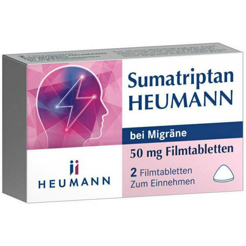 Sumatriptan Heumann bei Migräne 50 mg 2 Filmtabletten