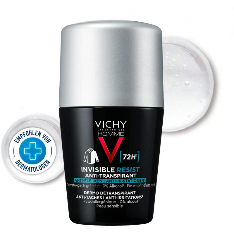 Vichy Homme Deo Roll On 72h Anti-Flecken Invisible 50 ml