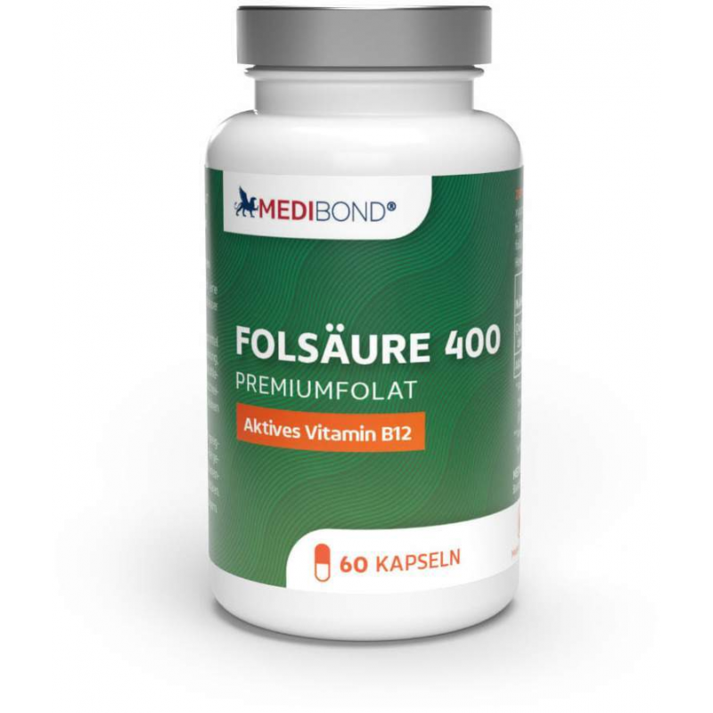 Folsäure 400 Premiumfolat Medibond 60 Kapseln