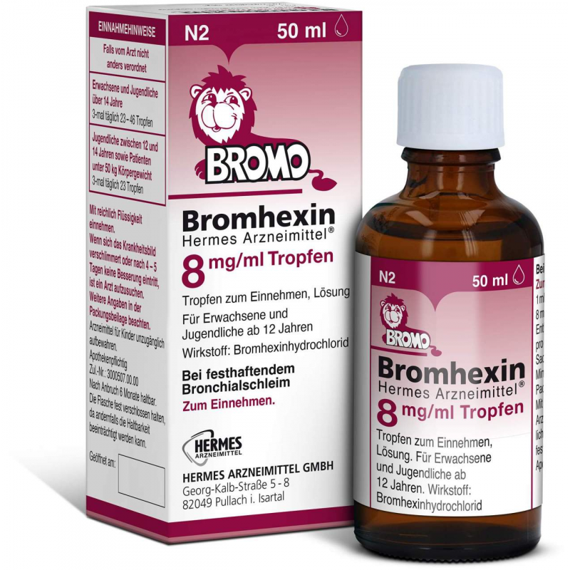 Bromhexin Hermes Arzneimittel 8 mg pro ml 50 ml Tropfen