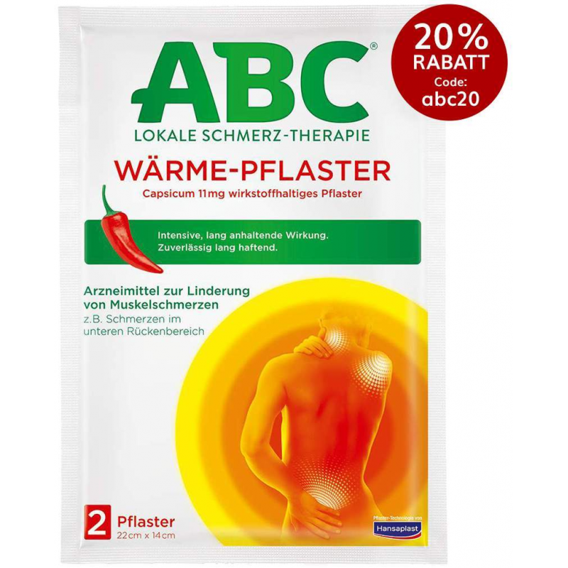Hansaplast med ABC Wärme Pflaster Capsicum 2 Stück