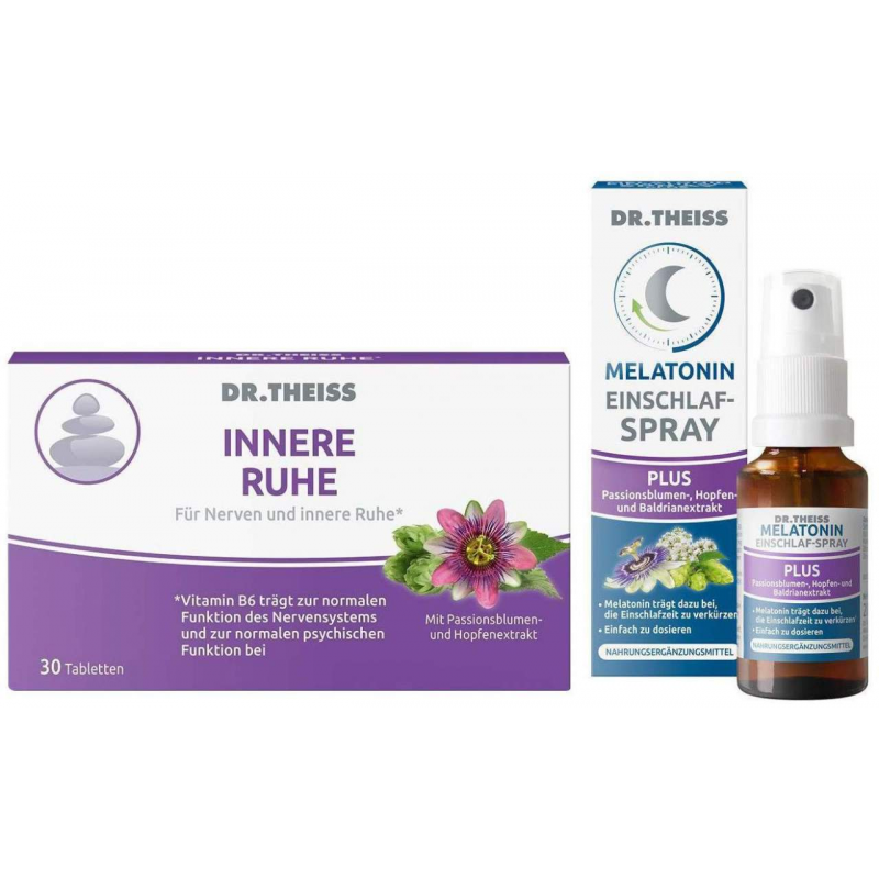 Dr. Theiss Innere Ruhe 30 Tabletten + Melatonin Einschlaf-Spray Plus 20 ml
