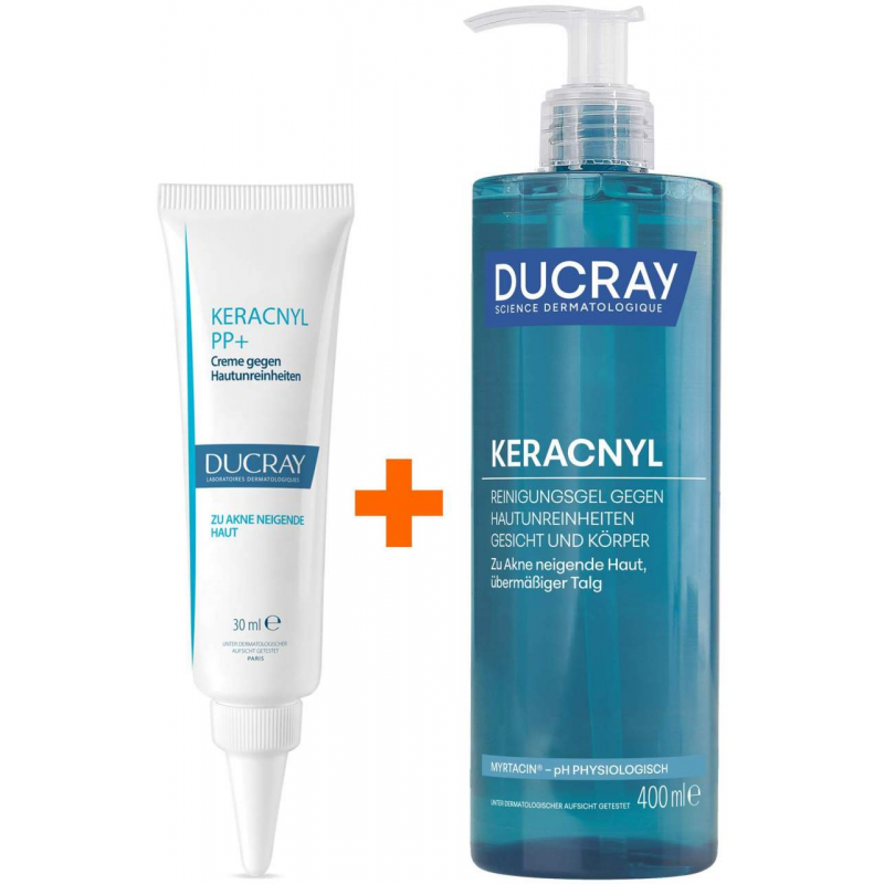 Ducray Keracnyl PP+ Creme 30 ml + Ducray Keracnyl Waschgel 400 ml
