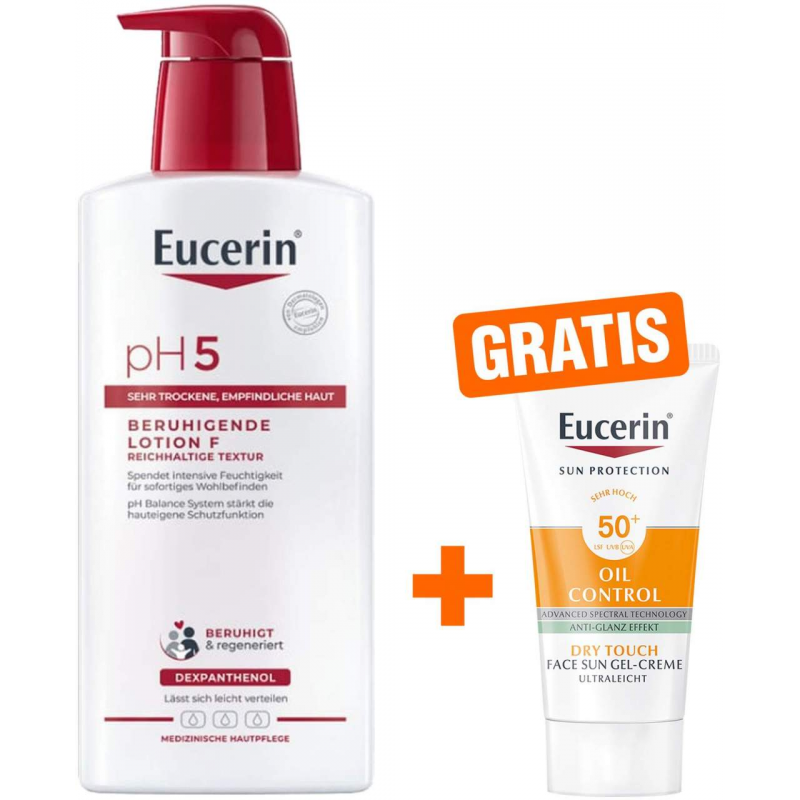 Eucerin pH5 Lotion F m.Pumpe 400ml + gratis Eucerin Sun Gel-Creme Oil Control 20 ml