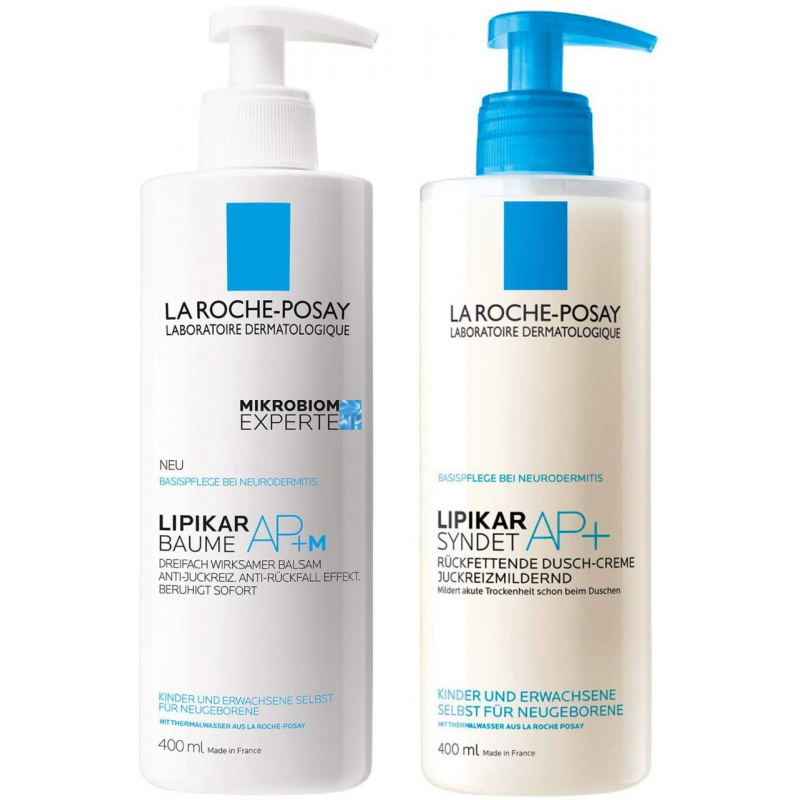 La Roche Posay Lipikar Baume AP+ M Balsam 400 ml + Lipikar Syndet AP+ 400 ml Gel
