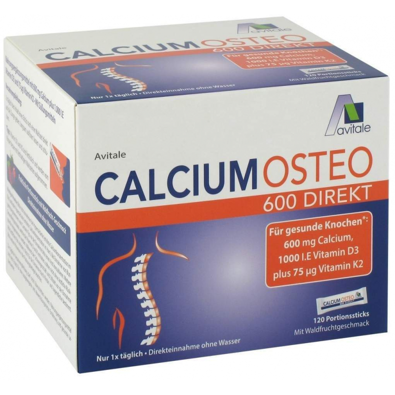Calcium Osteo 600 Direkt Pulver 120 Sticks