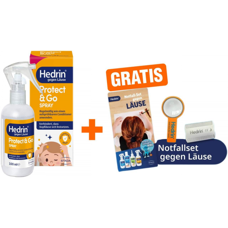 Hedrin Protect & Go Spray 100 ml + gratis Hedrin Notfall-Set gegen Läuse 1 Stück