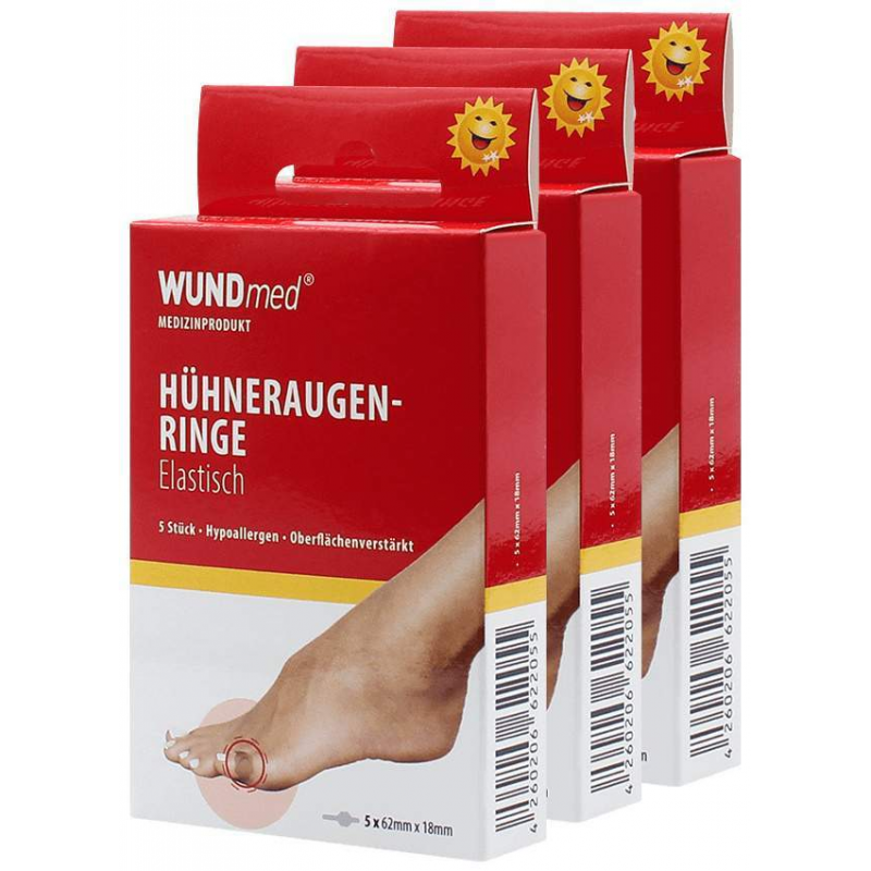 Hühneraugenringe 5 Stück, extraweich, 3er Set