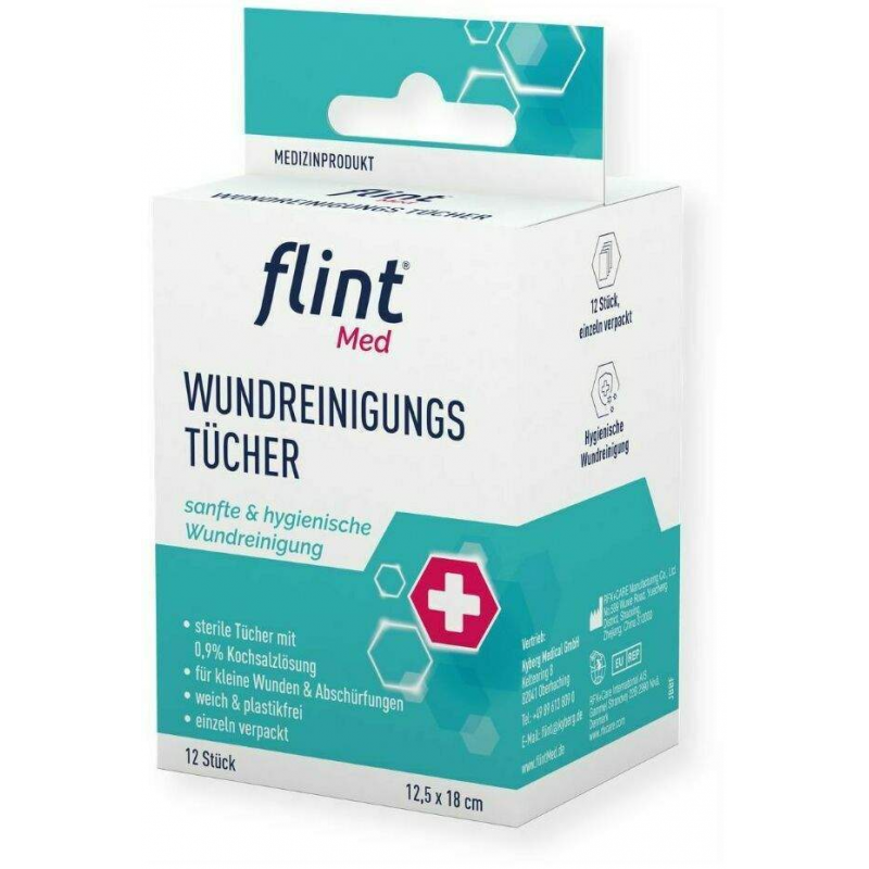 FLINT Med Wundreinigungstücher steril 12 Stück