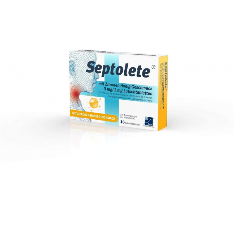 Septolete mit Zitronen-Honig-Geschmack 3 mg je 1 mg 16 Lutschtabletten