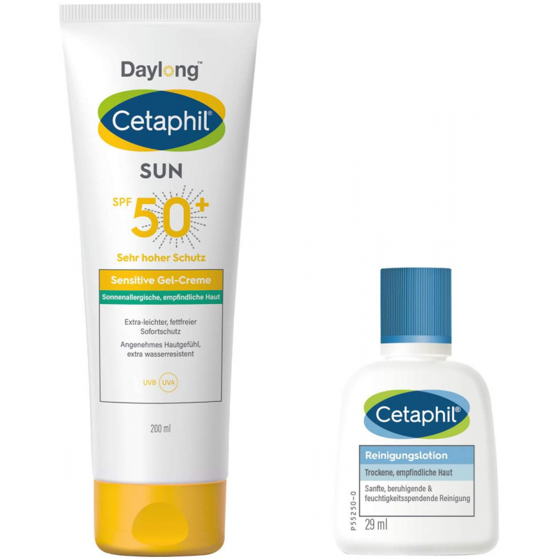 Cetaphil Sun Daylong SPF 50+ sensitives Gel 200 ml + gratis Cetaphil Reinigungslotion 29 ml